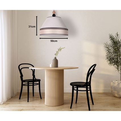 Duolla - Hanglamp aan een koord AVIGNON 1xE27/15W/230V diameter 50 cm beige