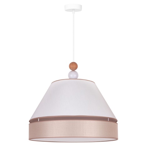 Duolla - Hanglamp aan een koord AVIGNON 1xE27/15W/230V diameter 50 cm wit/beige