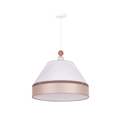 Duolla - Hanglamp aan een koord AVIGNON 1xE27/15W/230V diameter 50 cm wit/beige