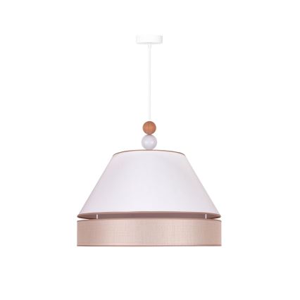 Duolla - Hanglamp aan een koord AVIGNON 1xE27/15W/230V diameter 50 cm wit/beige