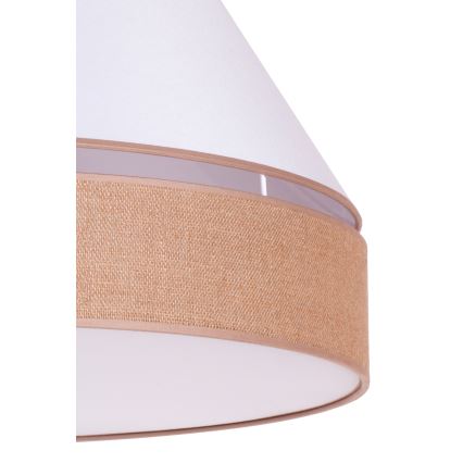 Duolla - Hanglamp aan een koord AVIGNON 1xE27/15W/230V diameter 50 cm wit/bruin