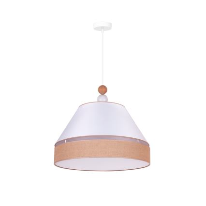 Duolla - Hanglamp aan een koord AVIGNON 1xE27/15W/230V diameter 50 cm wit/bruin