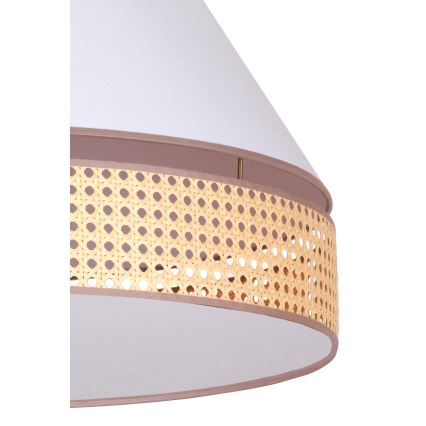 Duolla - Hanglamp aan een koord AVIGNON 1xE27/15W/230V diameter 50 cm wit/rotan