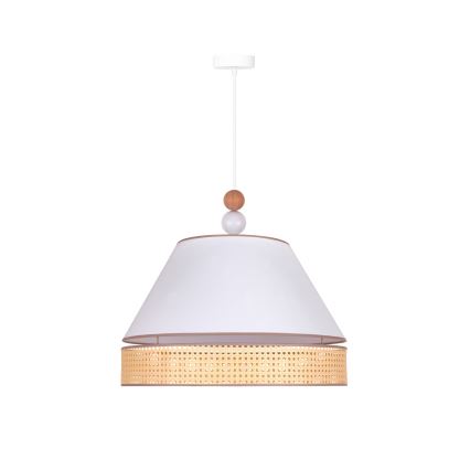 Duolla - Hanglamp aan een koord AVIGNON 1xE27/15W/230V diameter 50 cm wit/rotan