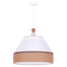 Duolla - Hanglamp aan een koord AVIGNON 1xE27/15W/230V diameter 60 cm wit/bruin