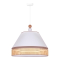 Duolla - Hanglamp aan een koord AVIGNON 1xE27/15W/230V diameter 60 cm wit/rotan