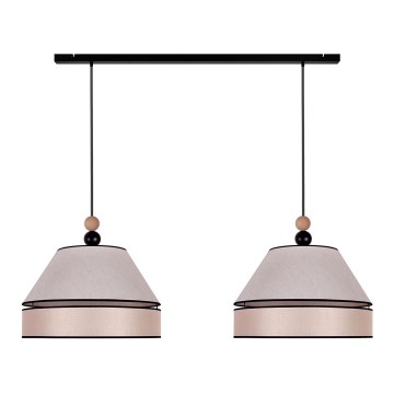 Duolla - Hanglamp aan een koord AVIGNON 2xE27/15W/230V beige