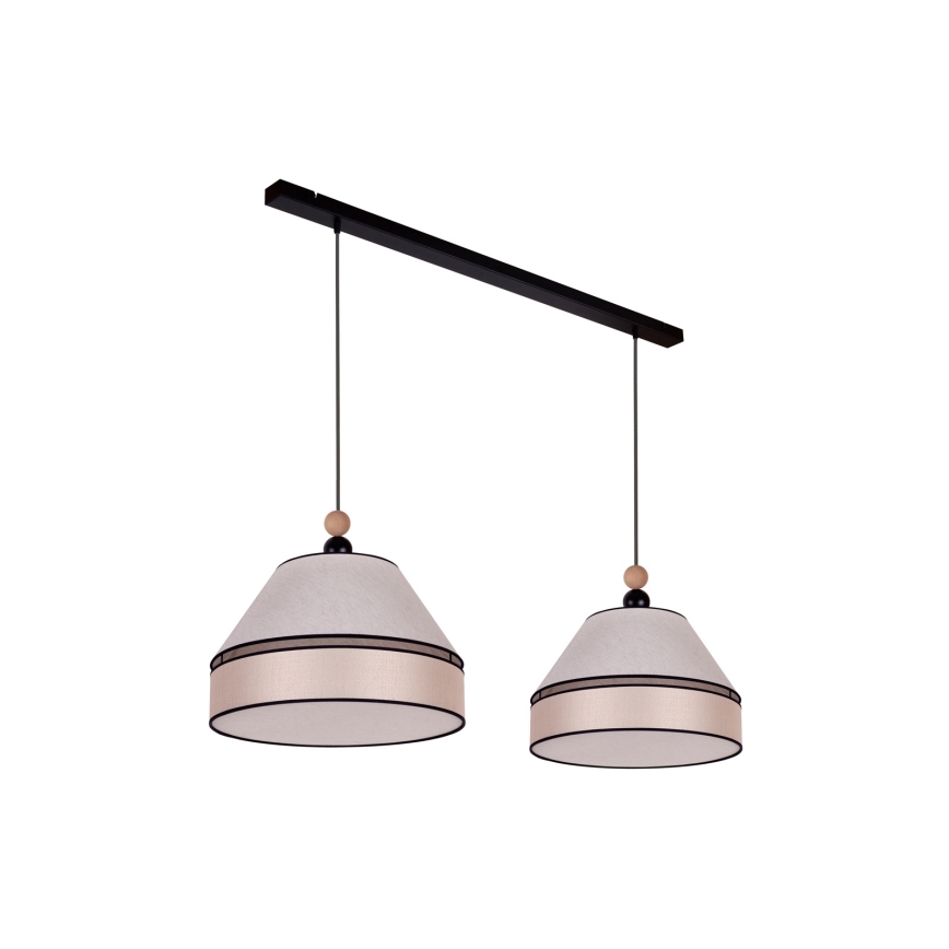 Duolla - Hanglamp aan een koord AVIGNON 2xE27/15W/230V beige