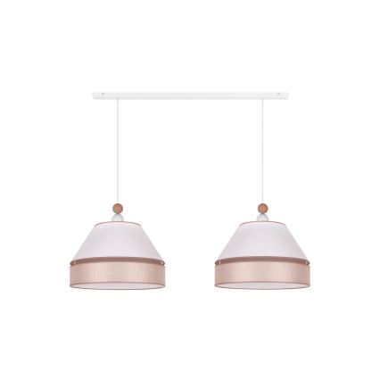 Duolla - Hanglamp aan een koord AVIGNON 2xE27/15W/230V wit/beige