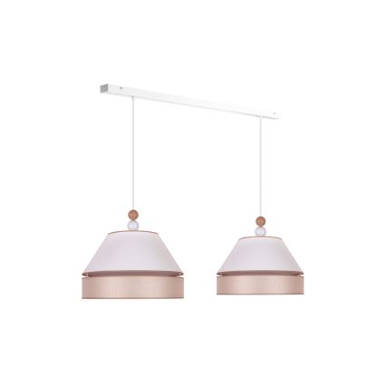 Duolla - Hanglamp aan een koord AVIGNON 2xE27/15W/230V wit/beige