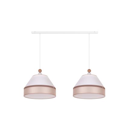 Duolla - Hanglamp aan een koord AVIGNON 2xE27/15W/230V wit/beige