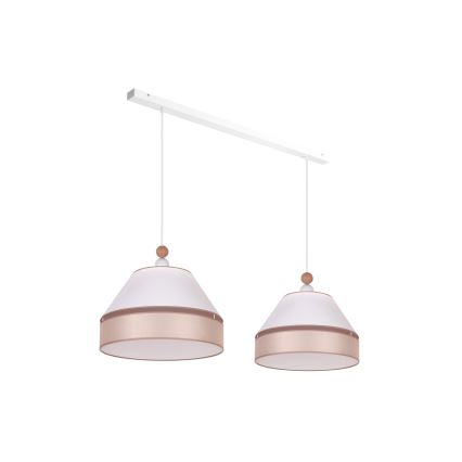 Duolla - Hanglamp aan een koord AVIGNON 2xE27/15W/230V wit/beige