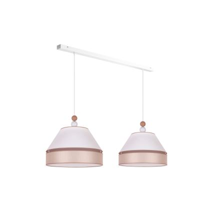 Duolla - Hanglamp aan een koord AVIGNON 2xE27/15W/230V wit/beige