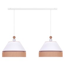 Duolla - Hanglamp aan een koord AVIGNON 2xE27/15W/230V wit/bruin
