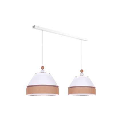 Duolla - Hanglamp aan een koord AVIGNON 2xE27/15W/230V wit/bruin