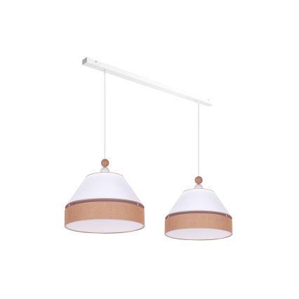 Duolla - Hanglamp aan een koord AVIGNON 2xE27/15W/230V wit/bruin