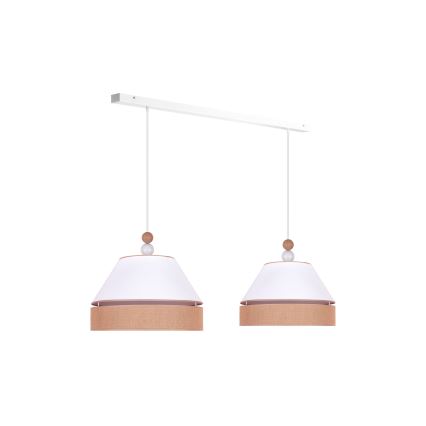 Duolla - Hanglamp aan een koord AVIGNON 2xE27/15W/230V wit/bruin