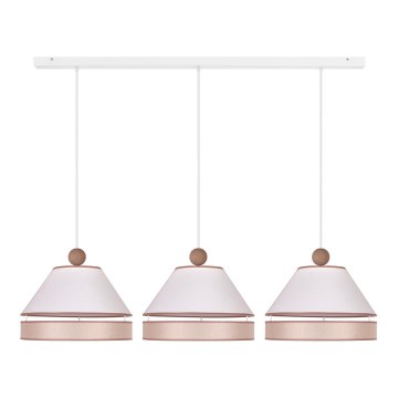 Duolla - Hanglamp aan een koord AVIGNON 3xE27/15W/230V wit/beige