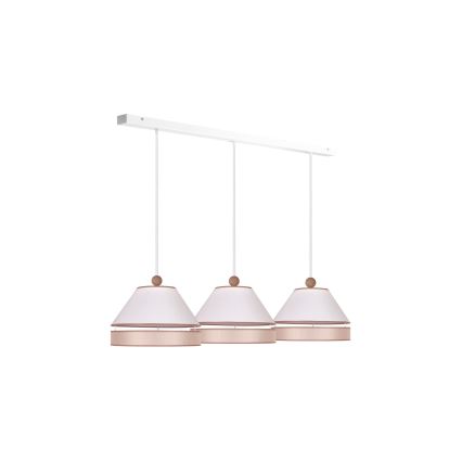 Duolla - Hanglamp aan een koord AVIGNON 3xE27/15W/230V wit/beige