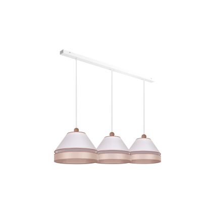 Duolla - Hanglamp aan een koord AVIGNON 3xE27/15W/230V wit/beige