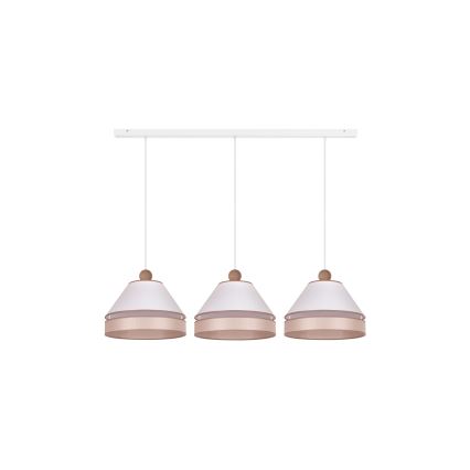 Duolla - Hanglamp aan een koord AVIGNON 3xE27/15W/230V wit/beige