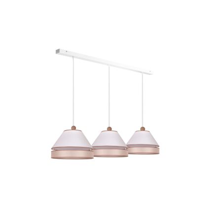 Duolla - Hanglamp aan een koord AVIGNON 3xE27/15W/230V wit/beige