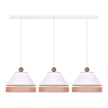 Duolla - Hanglamp aan een koord AVIGNON 3xE27/15W/230V wit/bruin