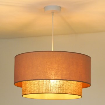 Duolla - Hanglamp aan een koord BOHO 1xE27/15W/230V diameter 45 cm beige/bruin