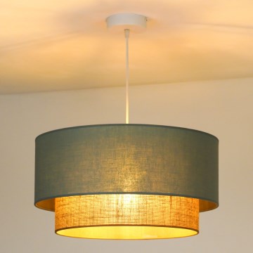 Duolla - Hanglamp aan een koord BOHO 1xE27/15W/230V diameter 45 cm groen/bruin
