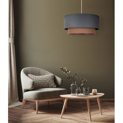 Duolla - Hanglamp aan een koord BOHO 1xE27/15W/230V diameter 45 cm groen/bruin