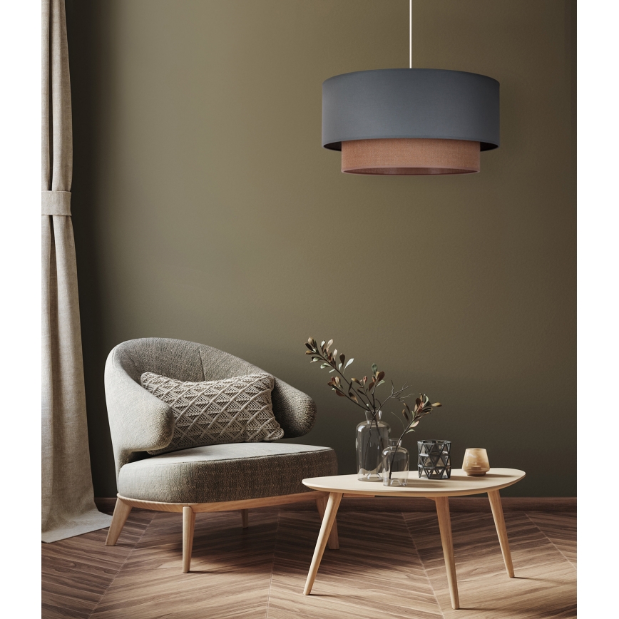 Duolla - Hanglamp aan een koord BOHO 1xE27/15W/230V diameter 45 cm groen/bruin