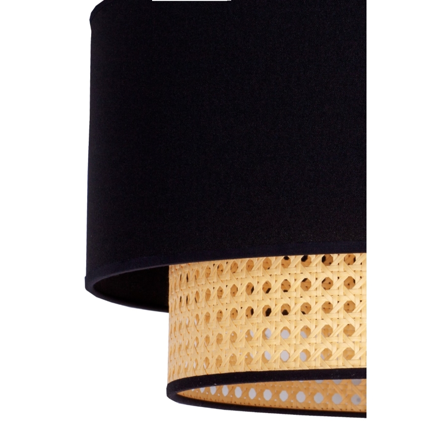 Duolla - Hanglamp aan een koord BOHO 1xE27/15W/230V diameter 45 cm zwart/rotan