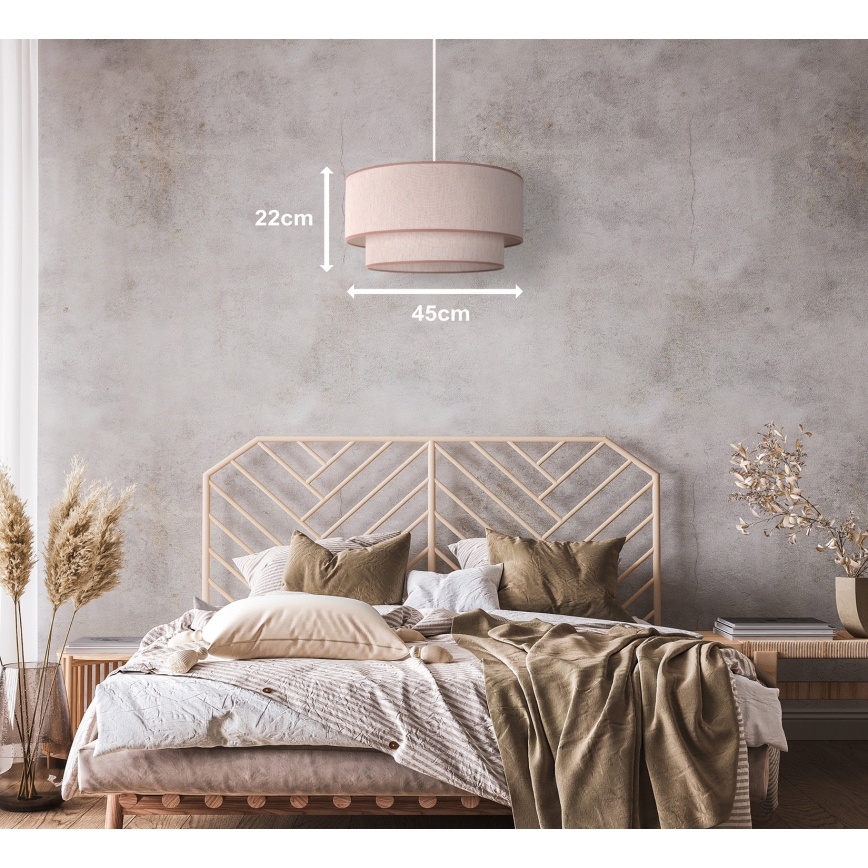 Duolla - Hanglamp aan een koord BOHO 1xE27/40W/230V diameter 45 cm beige
