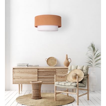 Duolla - Hanglamp aan een koord BOHO 1xE27/40W/230V diameter 45 cm beige/wit