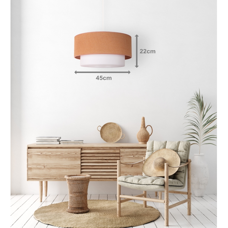 Duolla - Hanglamp aan een koord BOHO 1xE27/40W/230V diameter 45 cm beige/wit