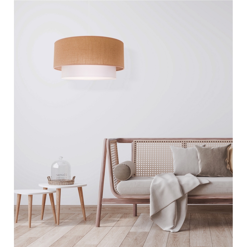 Duolla - Hanglamp aan een koord BOHO 1xE27/40W/230V diameter 45 cm beige/wit