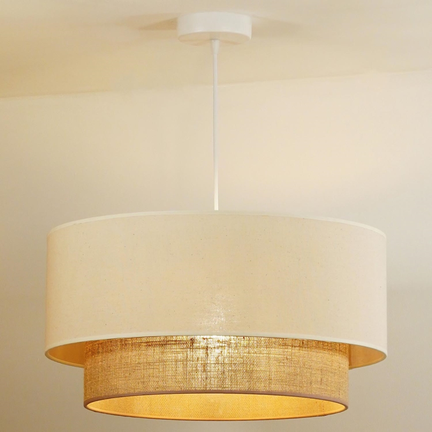 Duolla - Hanglamp aan een koord BOHO 1xE27/40W/230V diameter 45 cm crème/bruin