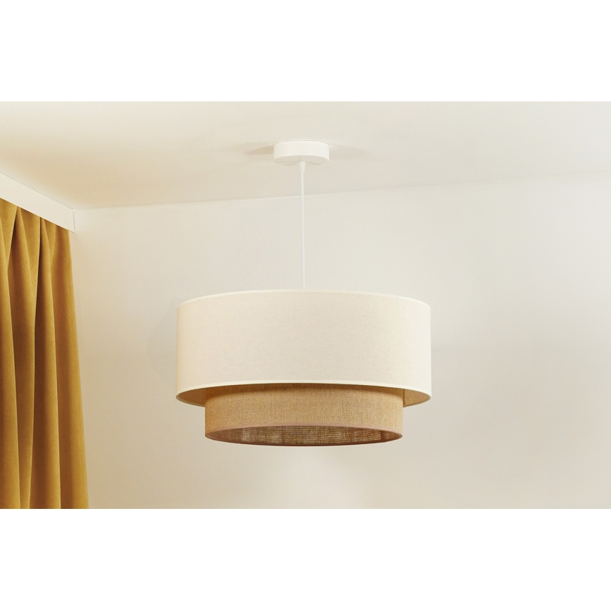 Duolla - Hanglamp aan een koord BOHO 1xE27/40W/230V diameter 45 cm crème/bruin