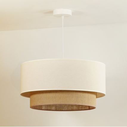 Duolla - Hanglamp aan een koord BOHO 1xE27/40W/230V diameter 45 cm crème/bruin