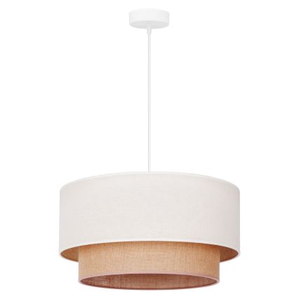 Duolla - Hanglamp aan een koord BOHO 1xE27/40W/230V diameter 45 cm crème/bruin
