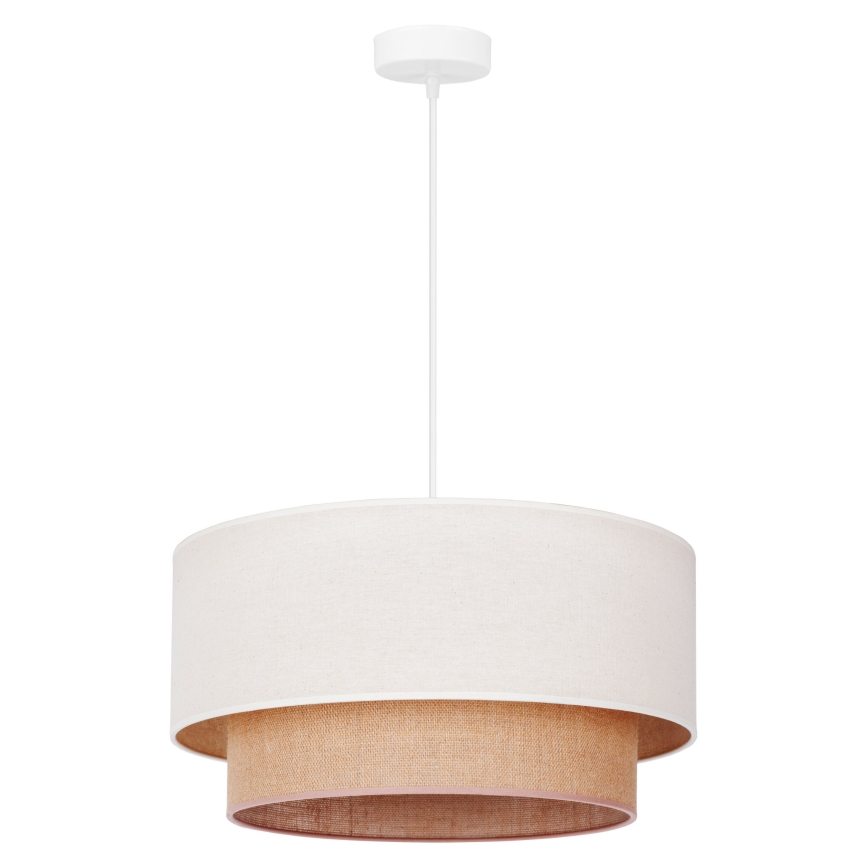 Duolla - Hanglamp aan een koord BOHO 1xE27/40W/230V diameter 45 cm crème/bruin