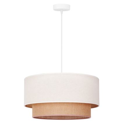 Duolla - Hanglamp aan een koord BOHO 1xE27/40W/230V diameter 45 cm crème/bruin