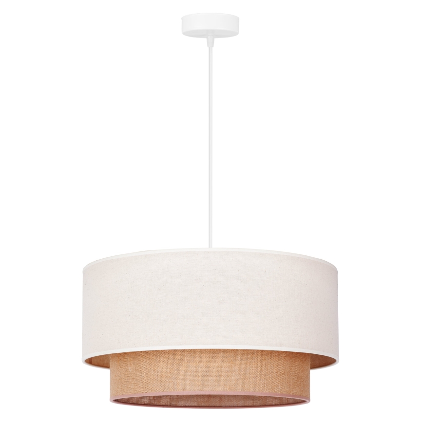 Duolla - Hanglamp aan een koord BOHO 1xE27/40W/230V diameter 45 cm crème/bruin