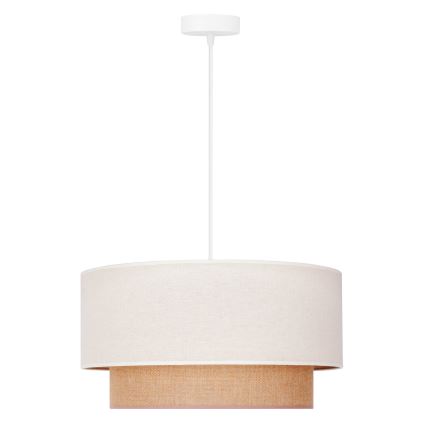 Duolla - Hanglamp aan een koord BOHO 1xE27/40W/230V diameter 45 cm crème/bruin