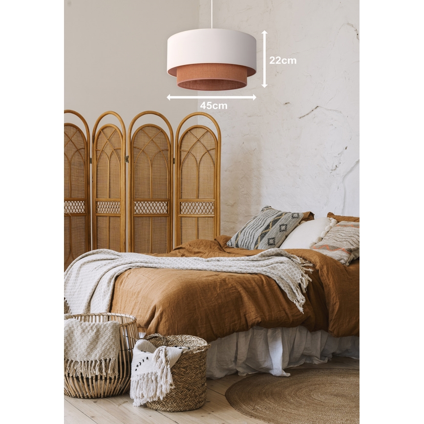 Duolla - Hanglamp aan een koord BOHO 1xE27/40W/230V diameter 45 cm crème/bruin