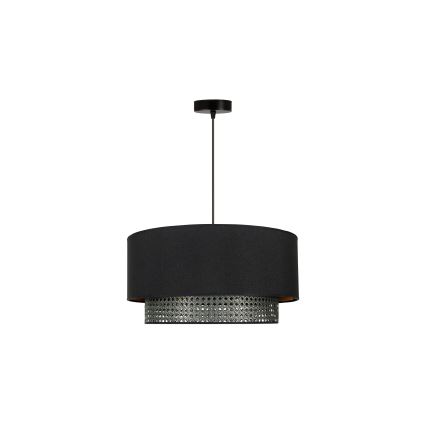 Duolla - Hanglamp aan een koord BOHO RATTAN 1xE27/15W/230V diameter 45 cm zwart