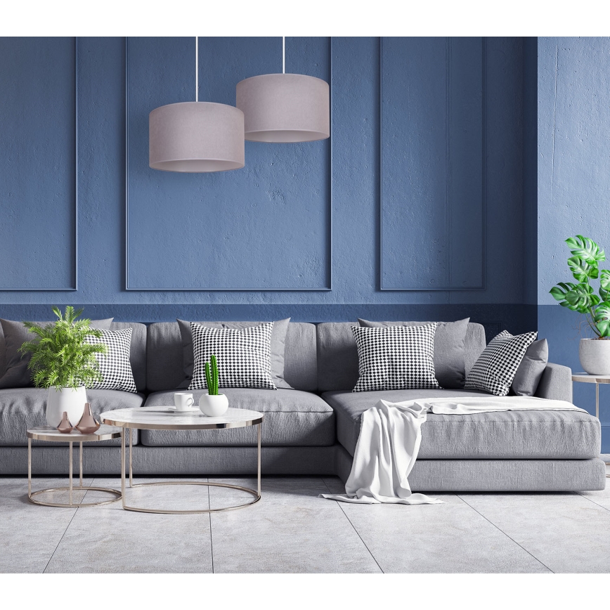 Duolla - Hanglamp aan een koord BRISTOL 1xE27/40W/230V diameter 45 cm grijs