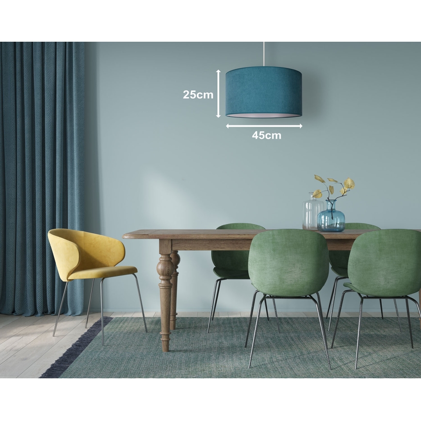 Duolla - Hanglamp aan een koord BRISTOL 1xE27/40W/230V diameter 45 cm turquoise