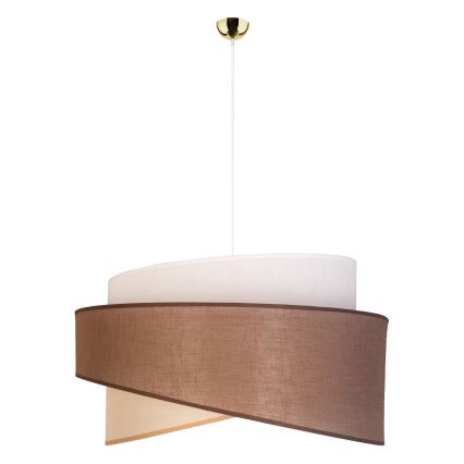Duolla - Hanglamp aan een koord BROOKLYN 1xE27/40W/230V diameter 50 cm bruin/beige/wit