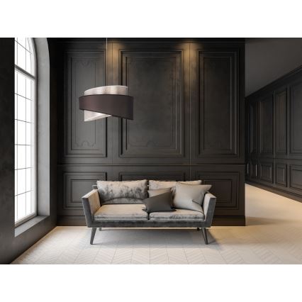 Duolla - Hanglamp aan een koord BROOKLYN 1xE27/40W/230V diameter 50 cm zilver/zwart